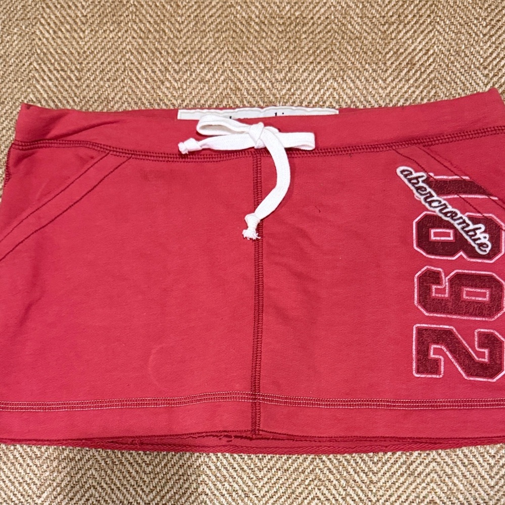 Abercrombie Red Mini Skort with Drawstring